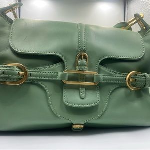 Jimmy Choo Green Leather shoulder bag Medium size 13 by 8